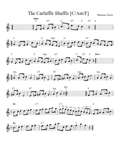 The Carfuffle Shuffle   [C/Am/F] sheet music preview