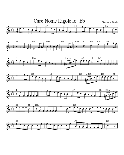 Caro Nome Rigoletto    [Eb]