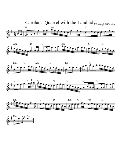 Carolan's Quarrel with the Landlady (Version 4)