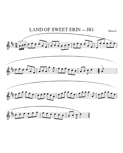 LAND OF SWEET ERIN -- JIG