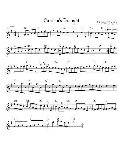 Carolan's draught (Version 2)