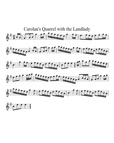 Carolan's Quarrel with the Landlady (Version 5)