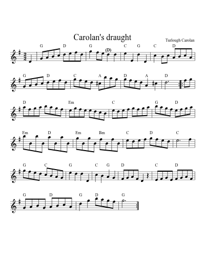 Carolan's draught (Version 4)