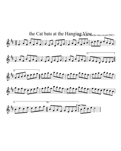 the Cat bats at the Hanging Vine (Version 2) sheet music preview