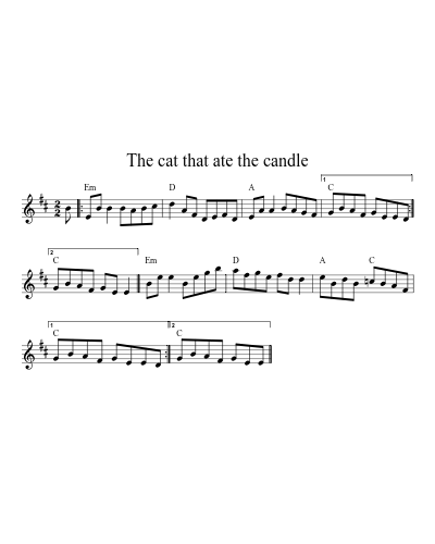The Cat That Ate The Candle (Version 3) sheet music preview