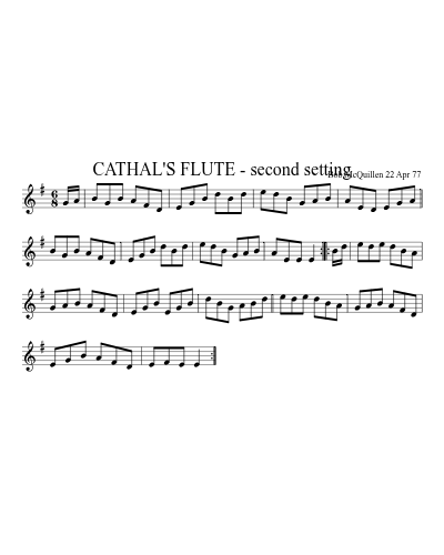 CATHAL'S FLUTE - second setting (Cathals Flute 2Nd Setting)