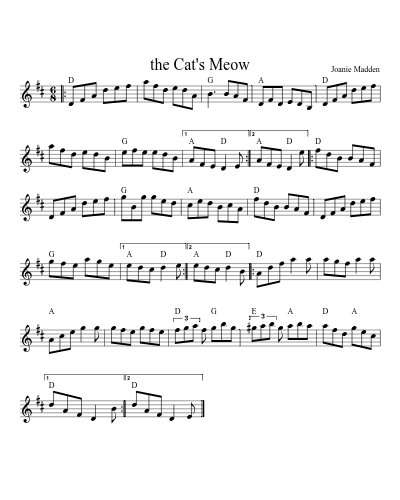 The Cat's Meow (Version 3) sheet music preview