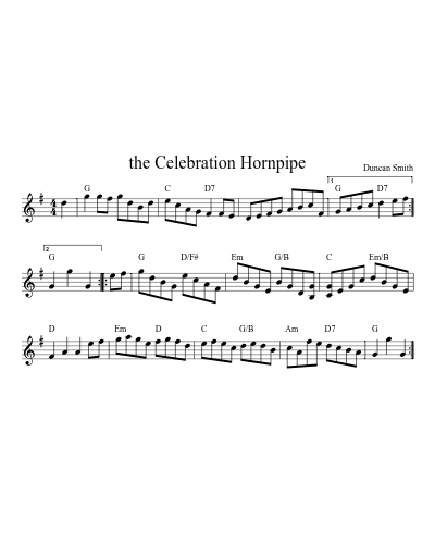 the Celebration Hornpipe sheet music preview
