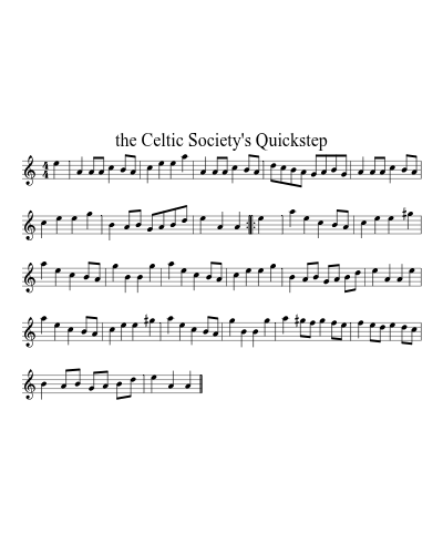 the Celtic Society's Quickstep (Version 4)