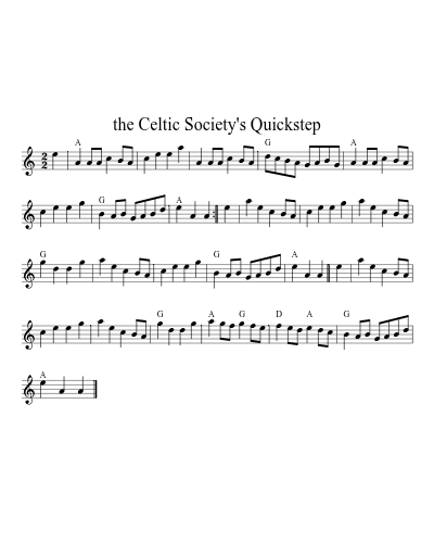 the Celtic Society's Quickstep (Version 6)