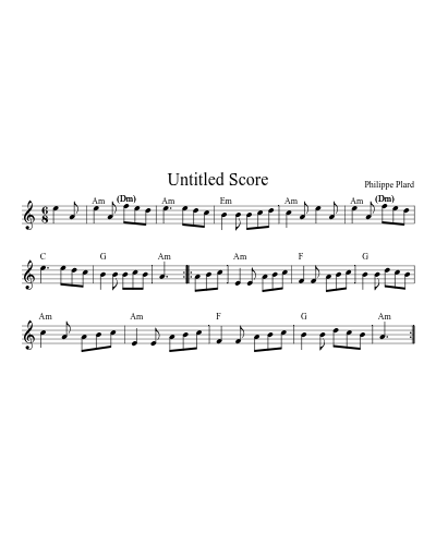 Chapelloise Am C Dm G 16 11 sheet music preview