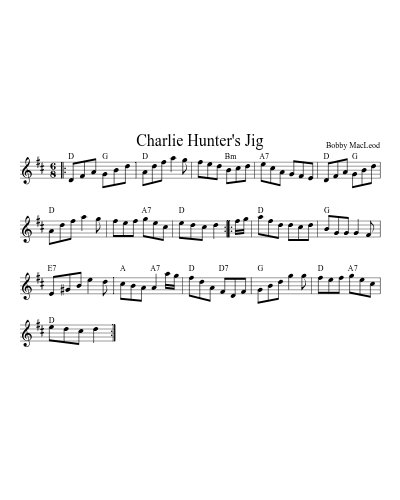 Charlie Hunter's Jig (Version 8) sheet music preview