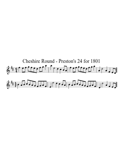 Cheshire Round - Preston's 24 for 1801