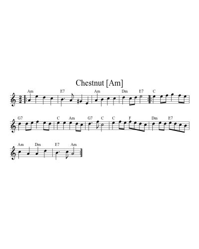 Chestnut [Am] sheet music preview