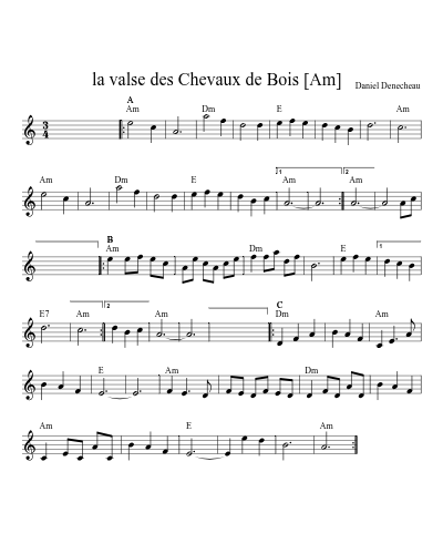 la valse des Chevaux de Bois   [Am]