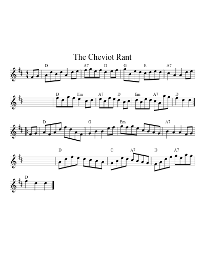 The Cheviot Rant (Version 3) sheet music preview