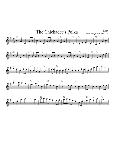 the CHICKADEE'S POLKA (Version 2)