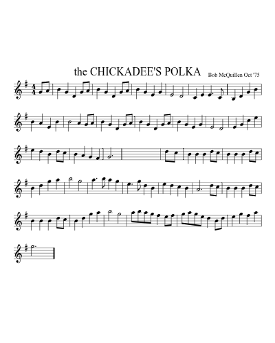 the CHICKADEE'S POLKA (Chickadees Polka)