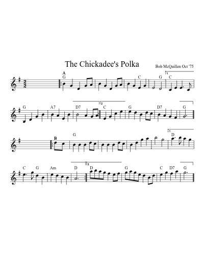 the CHICKADEE'S POLKA (Version 5)