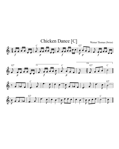 Chicken Dance  [C] (Version 2)