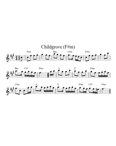 Childgrove (F#m) sheet music preview