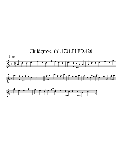 Childgrove. (p).1701.PLFD.426 sheet music preview