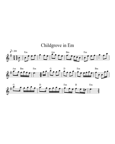 Childgrove in Em sheet music preview