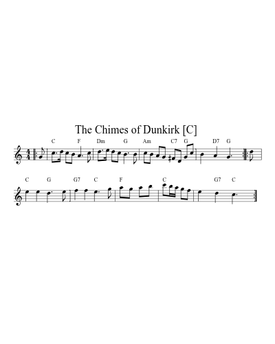 The Chimes of Dunkirk  [C] (Version 2) sheet music preview