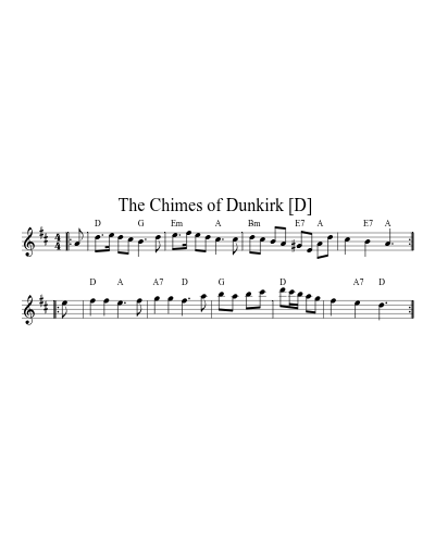 The Chimes of Dunkirk  [D] (Version 2) sheet music preview