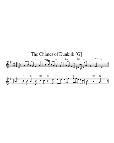 The Chimes of Dunkirk  [G] (Version 2) sheet music preview