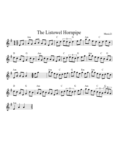 The Listowel Hornpipe sheet music preview