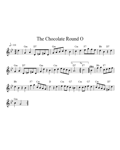 The Chocolate Round O sheet music preview