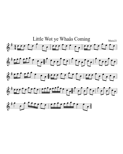 Little Wot ye Whaâs Coming