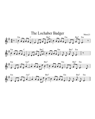 The Lochaber Badger sheet music preview