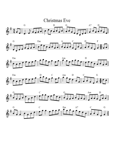 Christmas Eve (Version 18) sheet music preview
