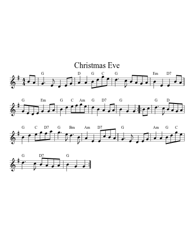 Christmas Eve (Version 21) sheet music preview
