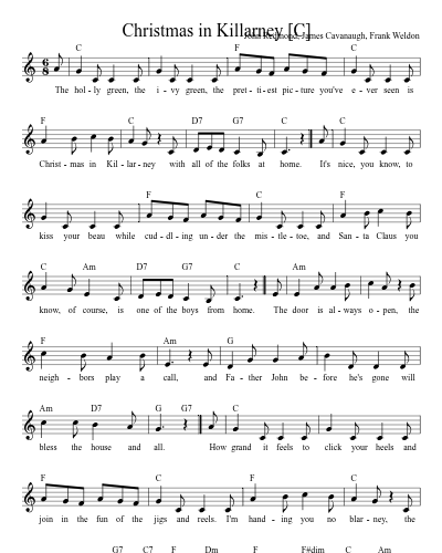 Christmas in Killarney   [C]