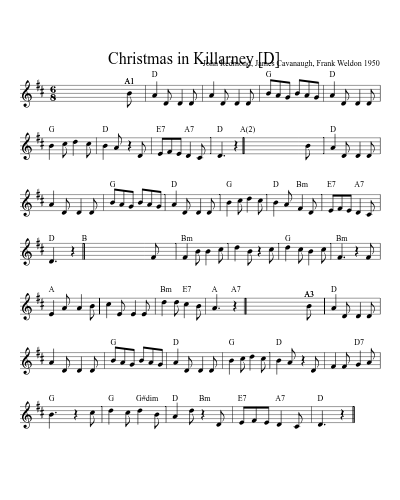 Christmas in Killarney    [D] (Version 3)