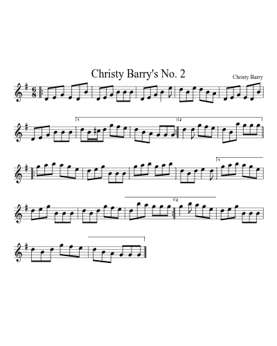 Christy Barry's No. 2 sheet music preview