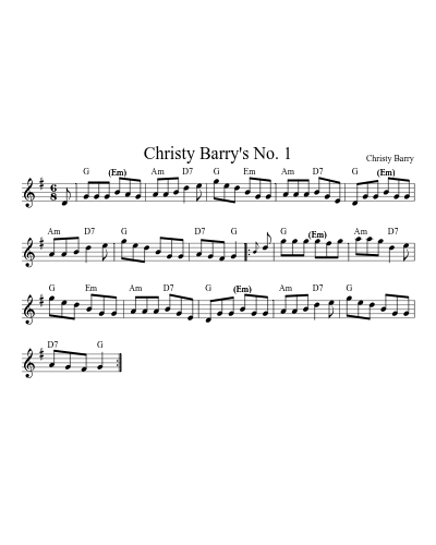 Christy Barry's No. 1 (Version 3)