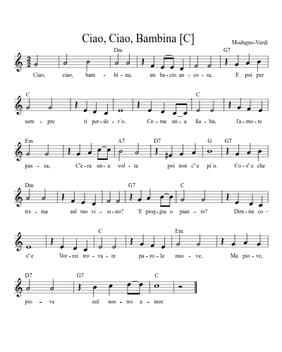 Ciao, Ciao, Bambina   [C] (Version 2) preview