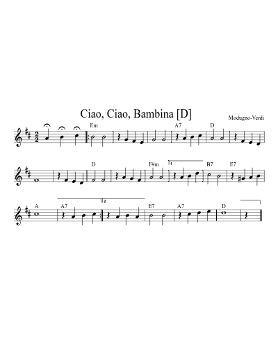 Ciao, Ciao, Bambina   [D] (Version 3)