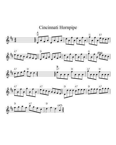 Cincinnati Hornpipe (Version 3)