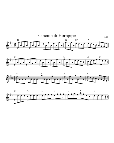 Cincinnati Hornpipe (Version 5)