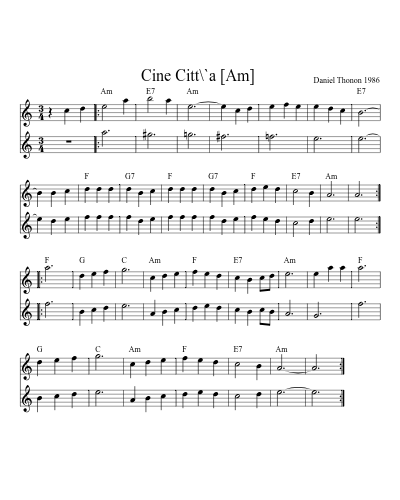 Cine Citt\`a  [Am] (Version 2)