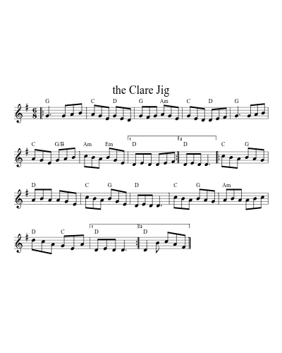 the Clare Jig (J-79) (Version 2) sheet music preview