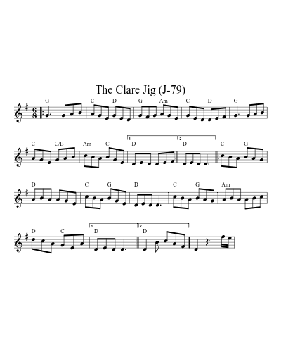 the Clare Jig (J-79) (Version 3) sheet music preview