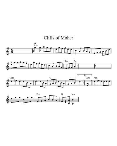 Cliffs of Moher (Version 8) sheet music preview