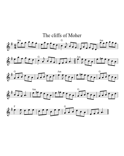 The cliffs of Moher (Version 7) sheet music preview