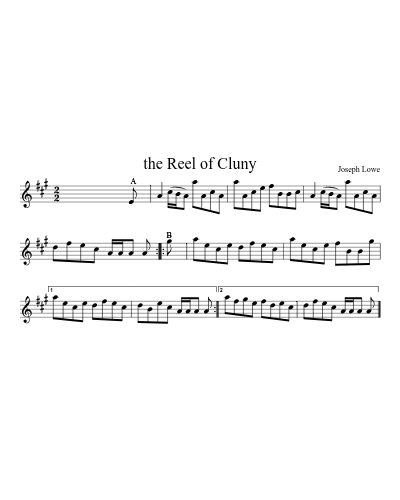 the Reel of Cluny (Version 2) sheet music preview
